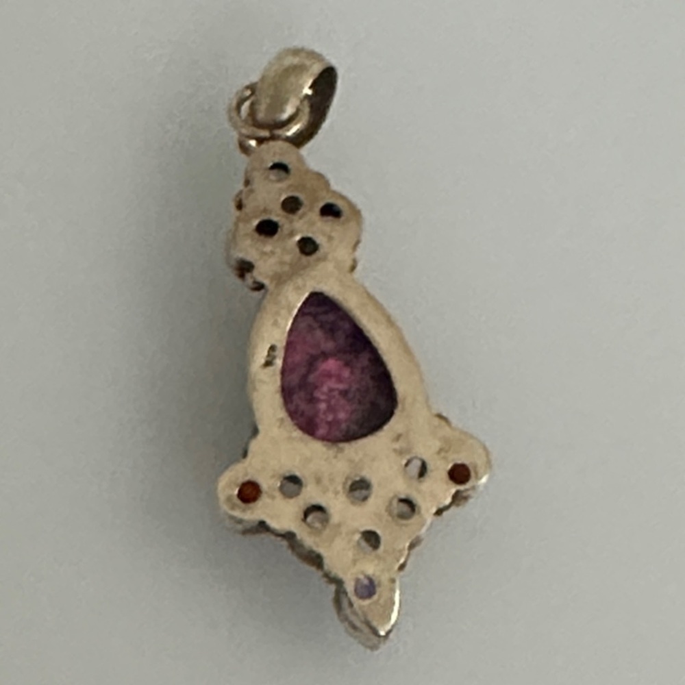 Elegant 925 sterling silver amethyst Garnet Russia stone Color Pendant - Picture 7 of 8